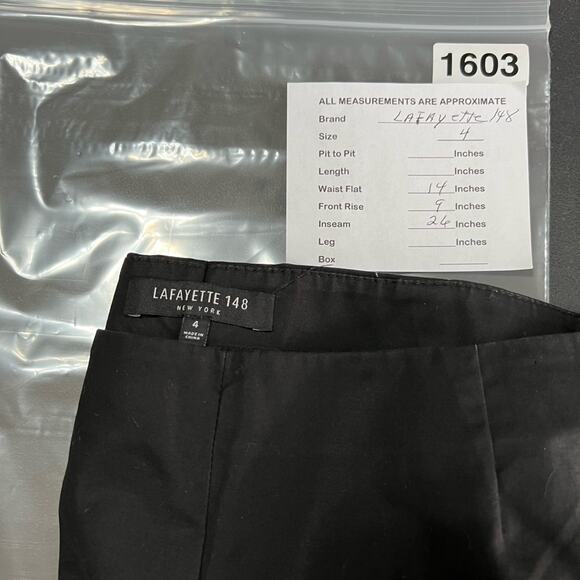 Lafayette 148 New York Womens Cropped Pants Black Mid Rise Flat Front 4 - Picture 6 of 8
